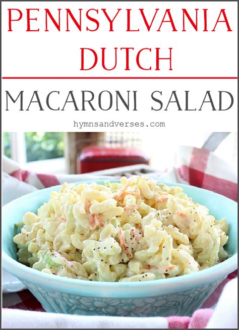 Easy Pennsylvania Dutch Macaroni Salad Hymns And Verses