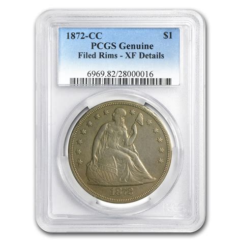 Buy 1872 Cc Liberty Seated Dollar Xf Details Pcgs Filed Rims Apmex