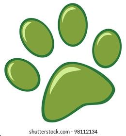 Green Paw Print Vector Illustration: stockvector (rechtenvrij) 98112134 ...