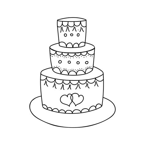 Wedding Cake Vector Illustration In Doodle Sketch Style 33552189