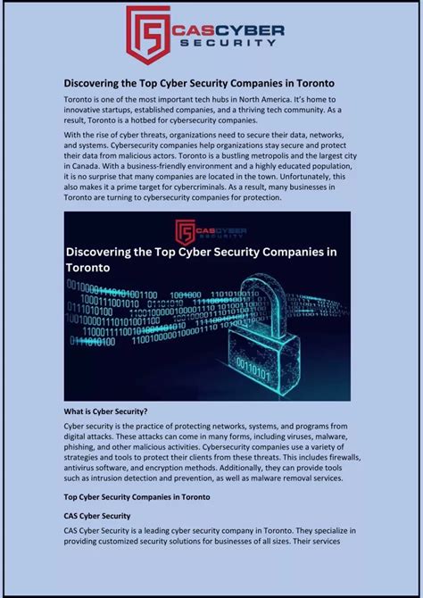 PPT Discovering The Top Cyber Security Companies In Toronto