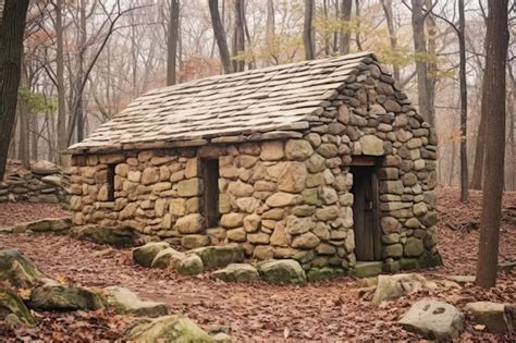 Premium Ai Image Primitive Stone House Professional Photography Ai