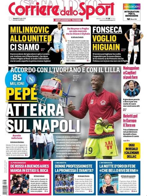 Corriere Dello Sport Italia Viernes 26 De Julio De 2019 Infobae