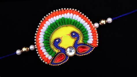 Diy Peacock Rakhi Making At Home How To Make Rakhi At Home Easy Rakhi