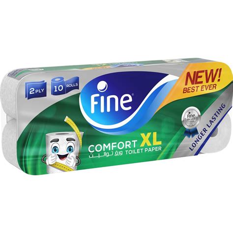 Fine Comfort Xl New And Improved Flushable Toilet Paper 2ply 10 Rolls