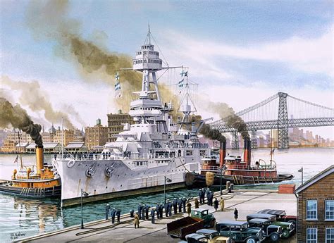 Uss Texas Art Clase York Texas Barco Batalla Enviar Uss Dibujo