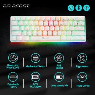 Local Stock Dailytech G61 Three Mode Hot Swappable 60 RGB RK61