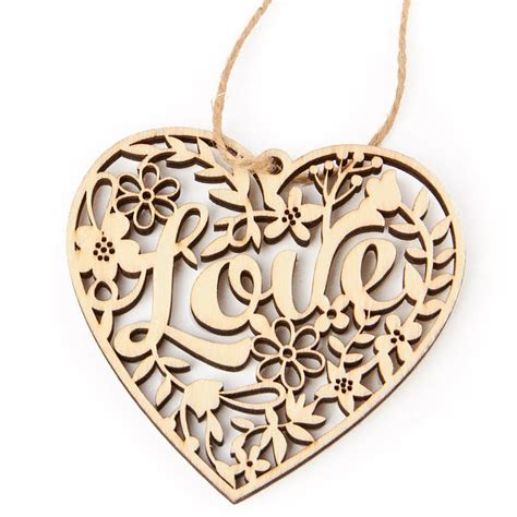 Laser Cut Wood Heart Cutout Ornament Valentine S Day Holiday