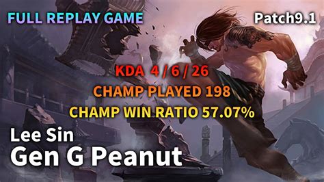 Gen G Peanut JUNGLE Lee Sin VS Elise Replay S9 정글 리 신 VS 엘리스 관전 시즌9