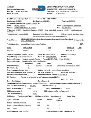 Fillable Online Miami Dade Aviation Department Maintenance Fax Email