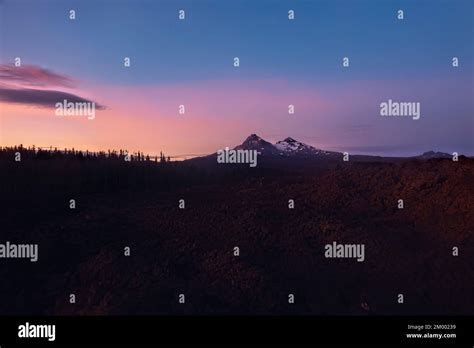 The Sisters At Sunrise Pacific Crest Trail Oregon Usa Stock Photo