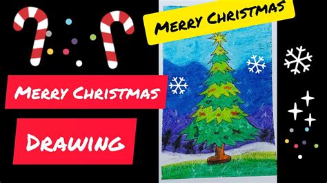 How To Draw Christmas Card Christmas Tree Merry Christmas Youtube