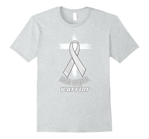 Lung Cancer Warrior T Shirt Embroidery Look White Ribbon Td Theteejob