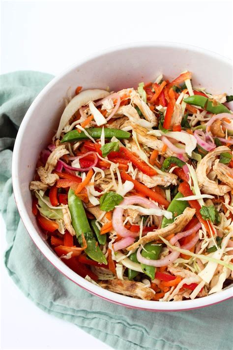 Healthy Asian Chicken Cabbage Salad Eat The Gains Recipe Paleo