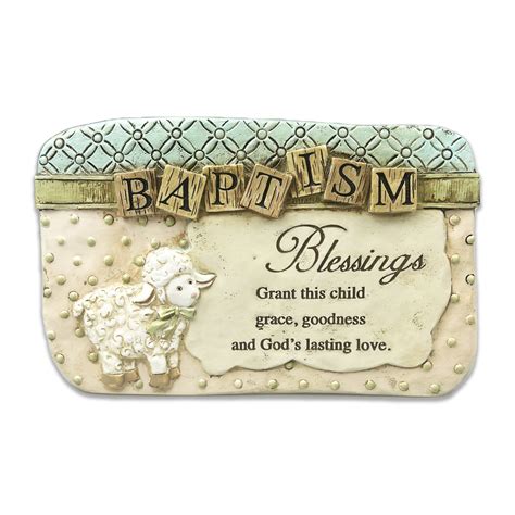 Baptism Blessings Resin Sitter Plaque The Christian Shop