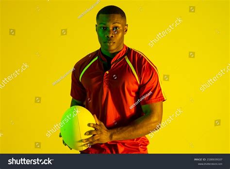 Portrait African American Male Rugby Player Stock Photo