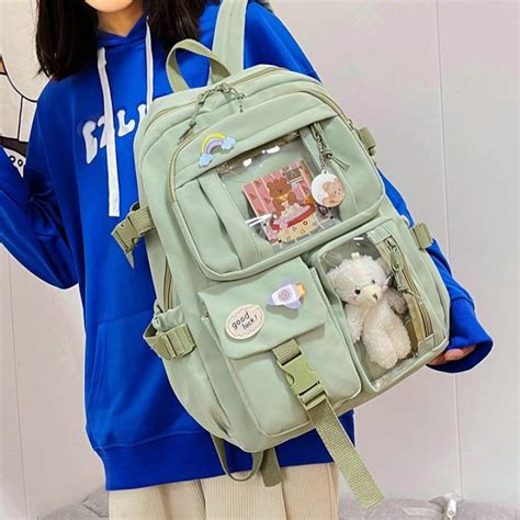 Cute Women Backpacks Waterproof Multi Pocket Nylon School Backpack For