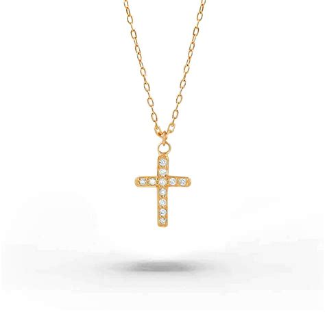 Karat Gold Diamant Kreuz Halskette Mit Diamant Kreuz Anh Nger F R