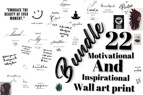 Motivational Quotes Wall Art Bundle Bundle · Creative Fabrica