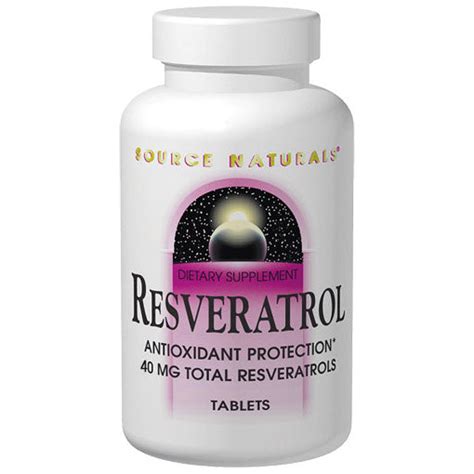 Resveratrol 40mg Classic Label, 30 Tablets, Source Naturals ...