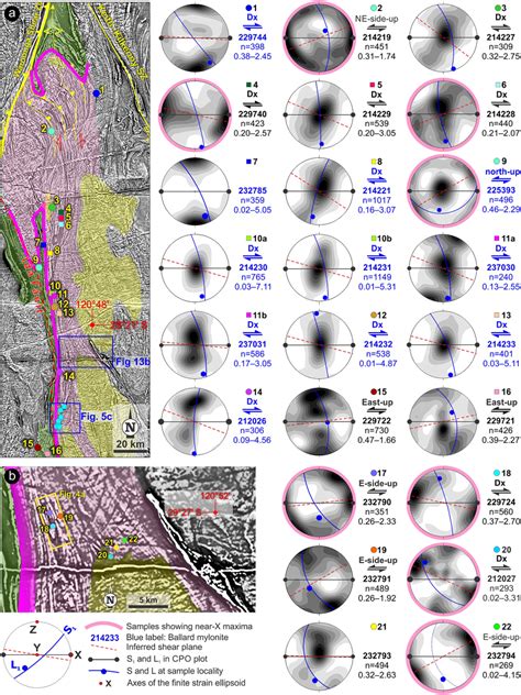 Of Quartz C‐axis Cpo Fabrics From The Bsz Equal‐area Projection Plots