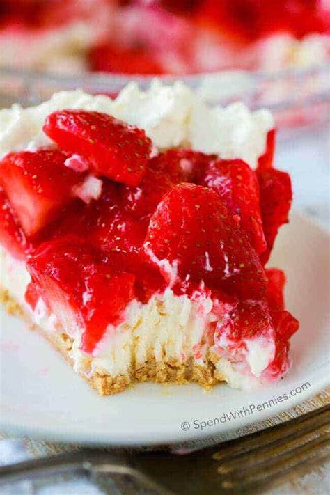 Easy Strawberry Cheesecake Pie No Bake Spend With Pennies