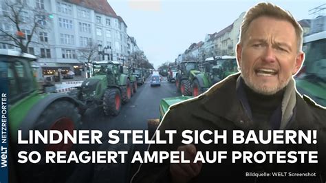 BAUERN PROTESTE Christian Lindner stellt sich Landwirten Großdemo am