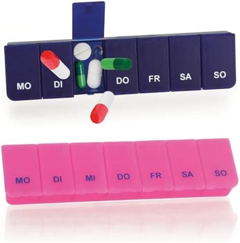 four 2x Medikamentendosierer Medikamenten Box für 7 Tage