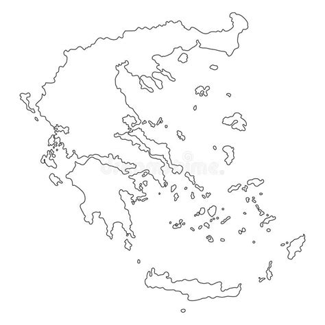 Greece Outline Map Vector Illustration Stock Vector - Illustration of ...