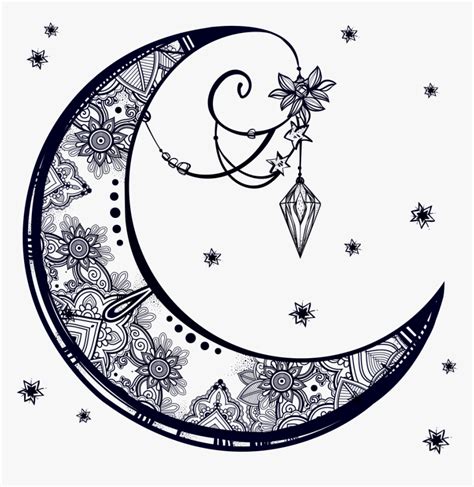 Decoration Moon Drawing Crescent Download Hq Png Clipart - Artistic ...