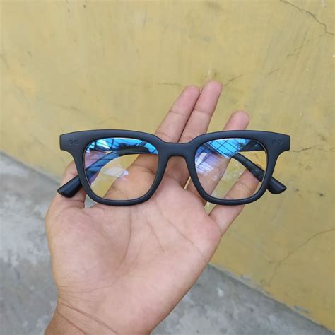 Kacamata Gm Frame Hitam Doff Fesyen Pria Aksesoris Kacamata Di Carousell