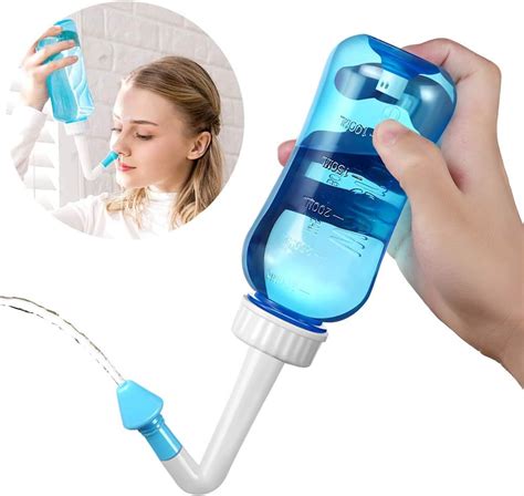 Neti Pot Sinus Kit De Rinçage Nasal Pour Adultes Et Enfants Bleu 300 Ml