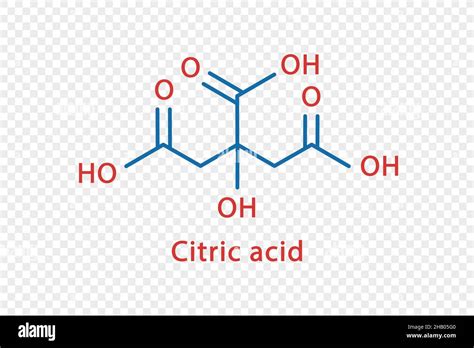 Fórmula química de ácido cítrico Fórmula química estructural de ácido