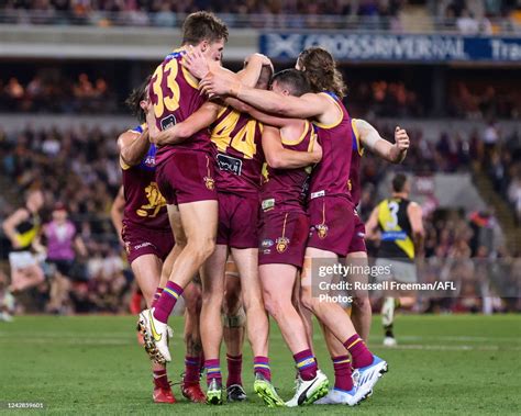 Darcy Wilmot Of The Lions Celebrates A Goal During The 2022 Afl News Photo Getty Images