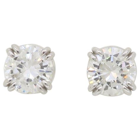 Double Prong Diamond Stud Earrings For Sale At 1stdibs