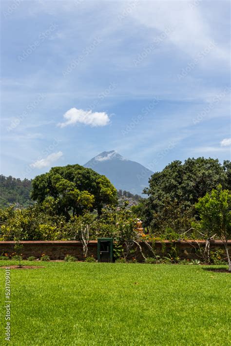 Agua volcano in Guatemala landscape Stock Photo | Adobe Stock