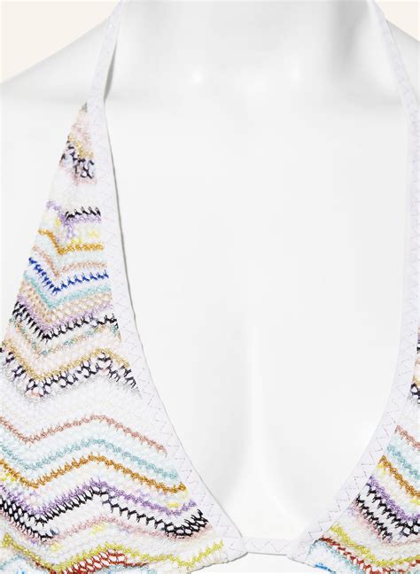 MISSONI Triangel Bikini Mit Glitzergarn In Weiss Blau Gold