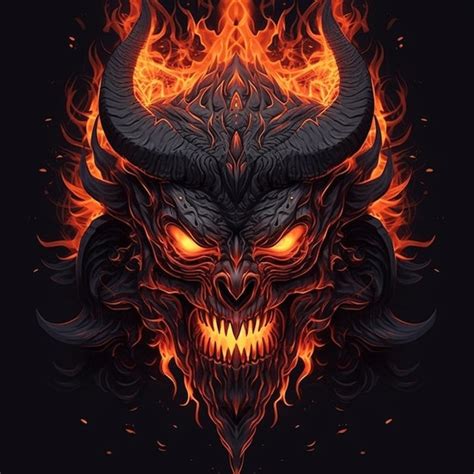 Premium AI Image A Demon With Fire On His Face Generative Ai