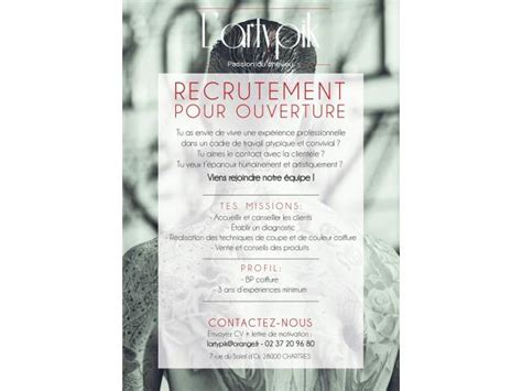 Recrutement Pour Ouverture Eure Et Loir Annonces Coiffure