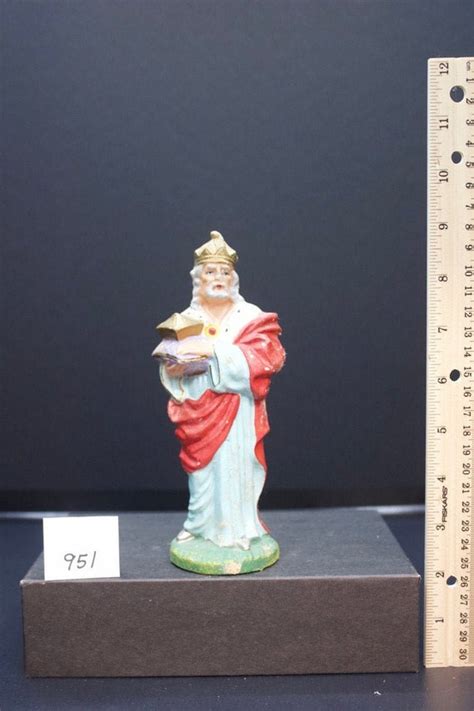 Vintage West German Hand Painted Plaster Standing Wiseman Etsy