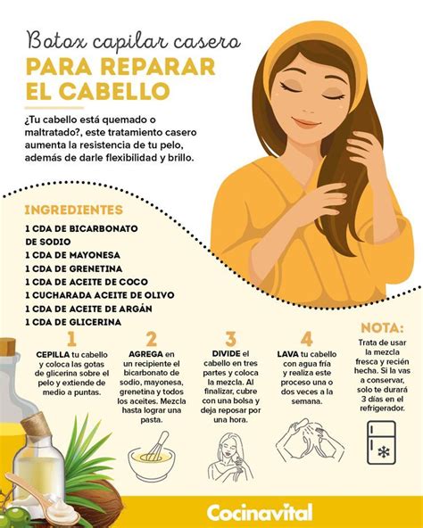 Cómo hacer botox capilar casero y natural con ingredientes de tu