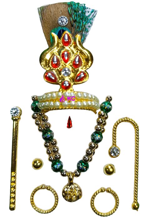 Beautiful Morpankh With Stone Mukut Mala Set Kanha Corner