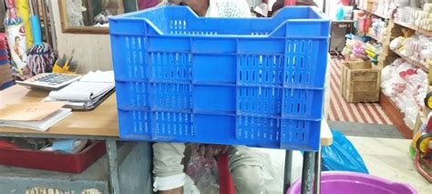 Square Blue Plastic Tomato Crates For Shop 400x300x320 Mm At Rs 200