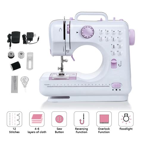 Mini M Quina De Coser El Ctrica Port Til Overlock 2 Velocidades Doble