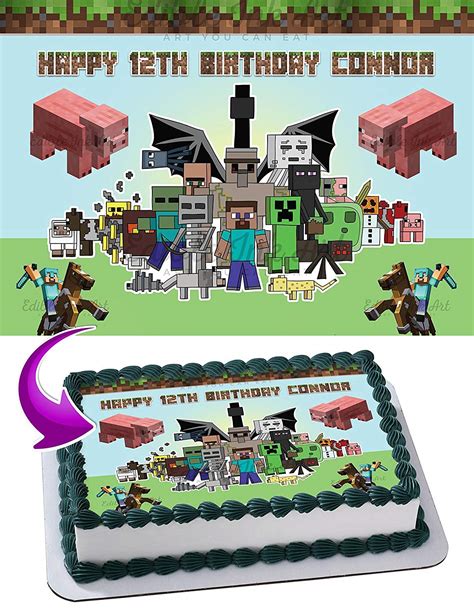 Minecraft Edible Cake Toppers Ediblecakeimage