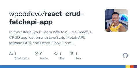 GitHub Wpcodevo React Crud Fetchapi App In This Tutorial You Ll