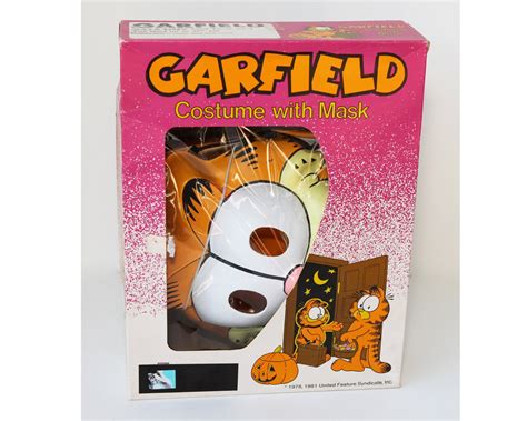 Halloween GARFIELD CAT Costume with mask Prop Collegeville