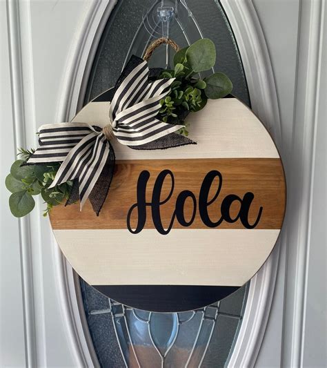 Hola Door Round Hola Door Sign Hola Round Hola Sign Hola Round - Etsy