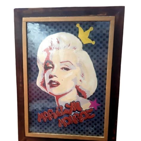 Quadro Retrato Artístico Marylyn Monroe Pintado a Mão Elo7