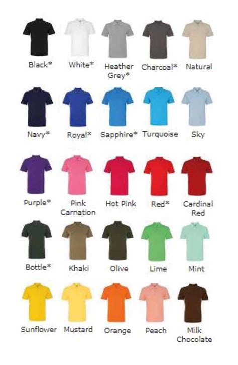 Custom Polo Shirts Size Chart For Men And Ladies Colourup Uniforms